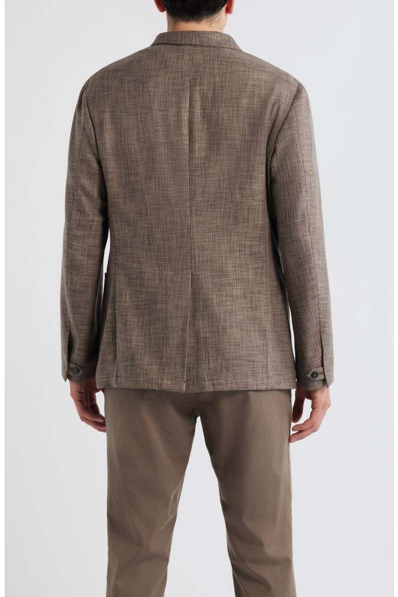 Bruma Trim Fit Light Brown Mélange Cotton & Wool Blend Sport Coat, Alternate, color, LIGHT BROWN