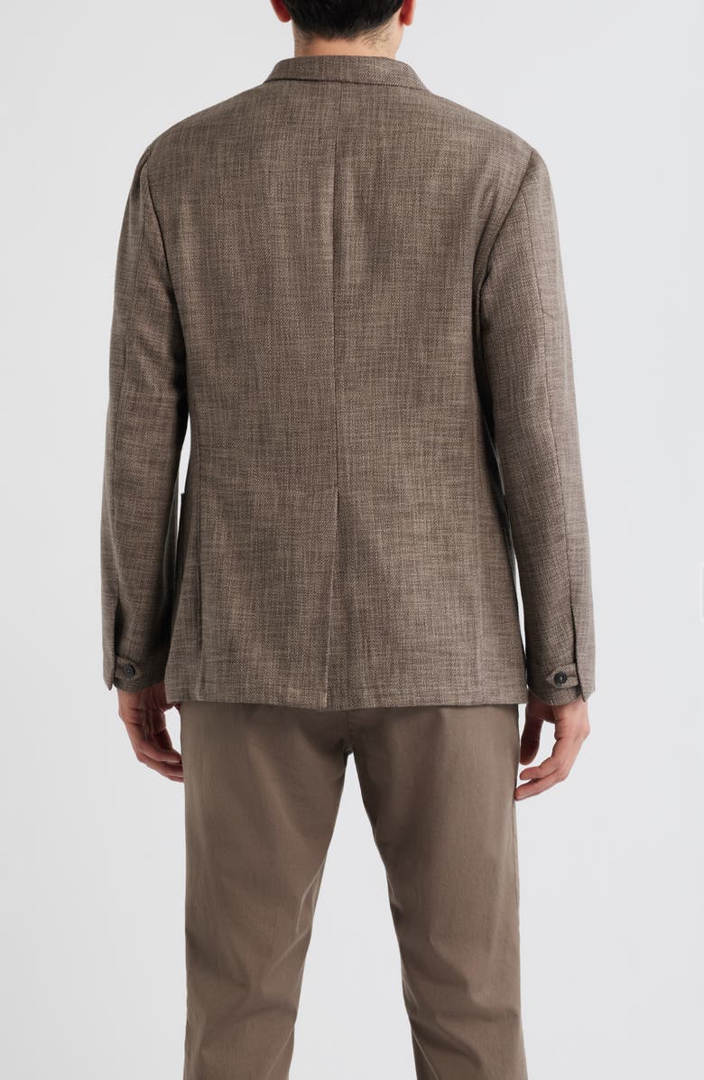 Canali Bruma Trim Fit Light Brown Mélange Cotton & Wool Blend Sport Coat, Alternate, color, Light Brown