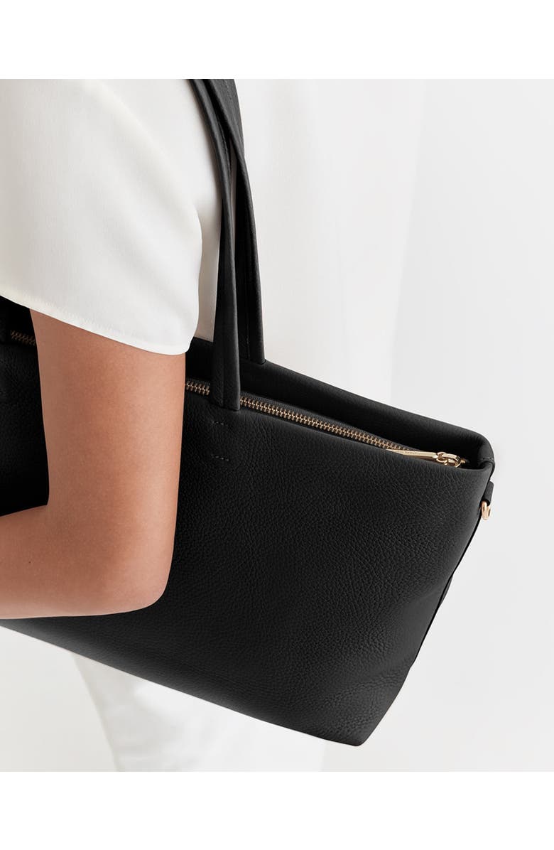 Cuyana Small Easy Zipper Tote, Alternate, color, Black