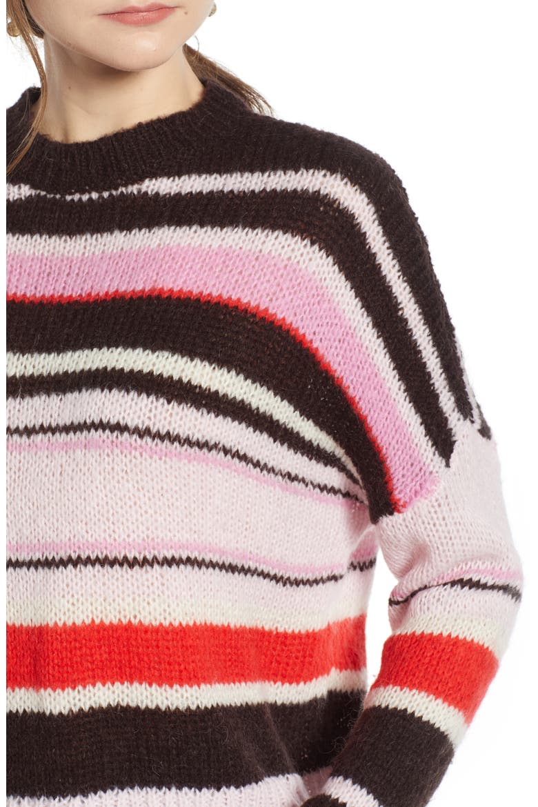 Stripe Sweater (Nordstrom Exclusive), Alternate, color, PINK SODA MULTI STRIPE