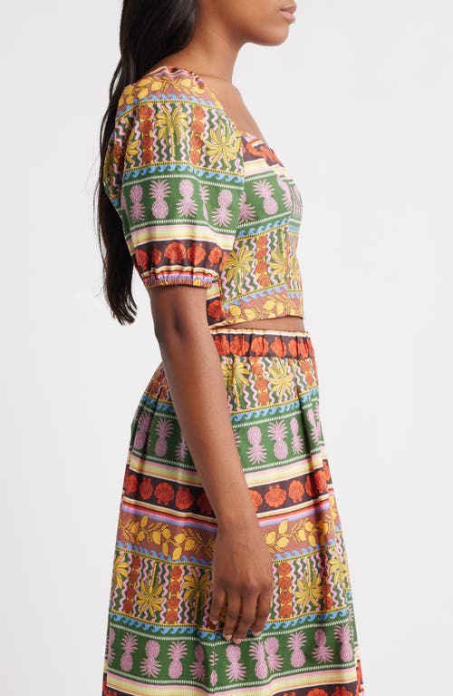 Vero Moda Truly Tropical Cotton Crop Top In Multi
