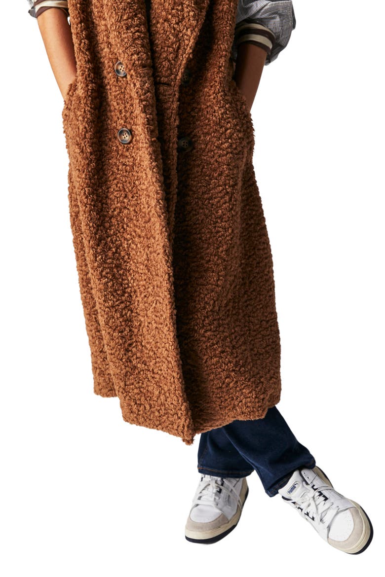 Cozy Time Faux Fur Longline Vest, Alternate, color, CASHEW