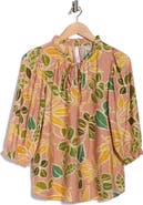 Renee C Leaf Print Top