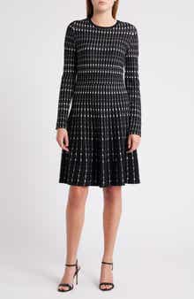 Julia Jordan Stripe Jacquard Long Sleeve Sweater Dress