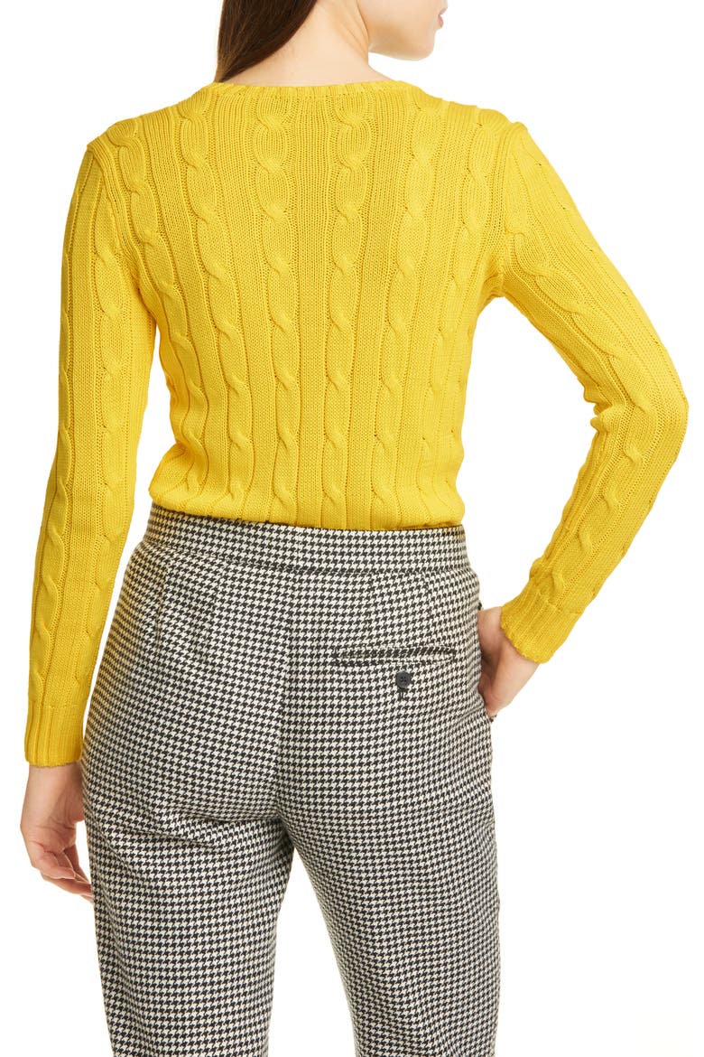 Cable Knit Cashmere Sweater, Alternate, color, BRISTOL YELLOW