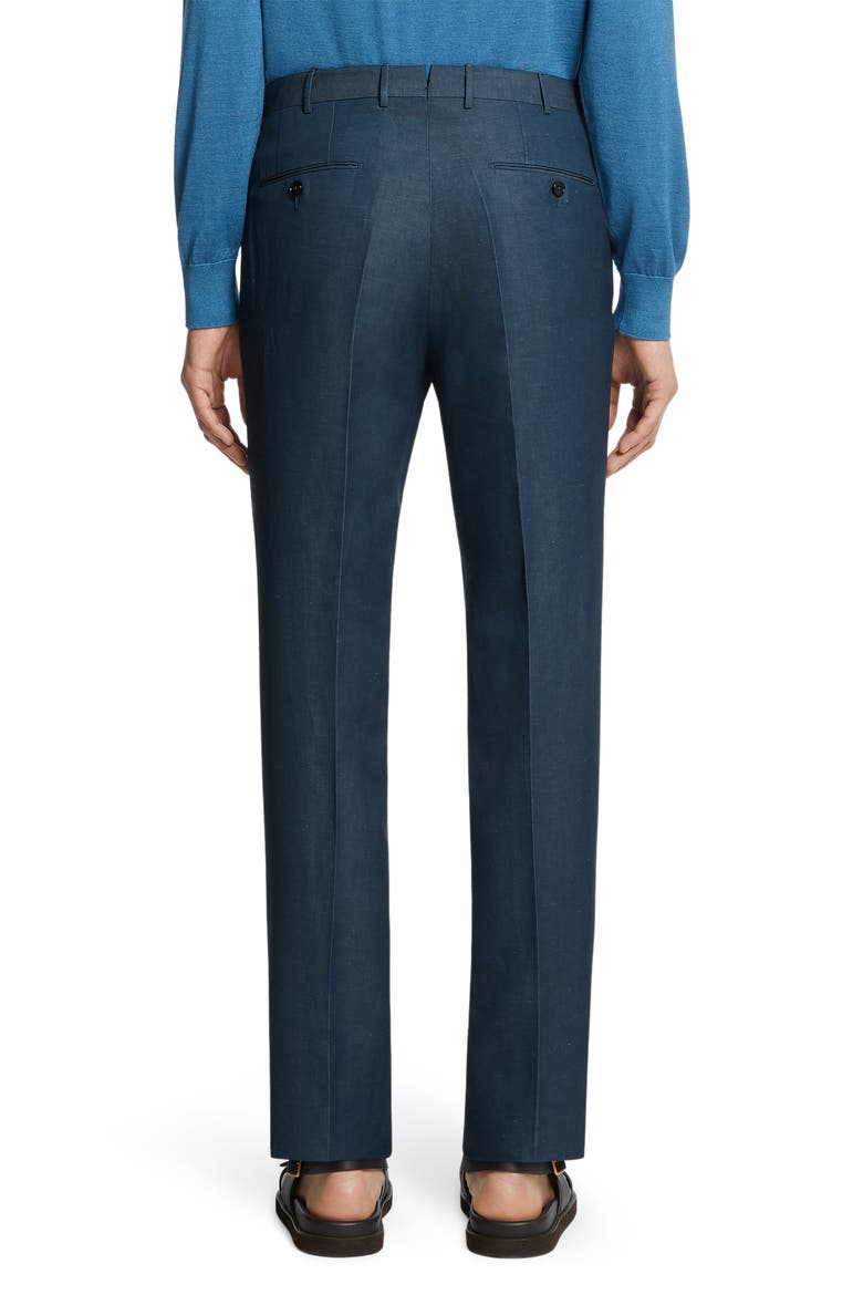 Trofeo Wool & Linen Pants, Alternate, color, DARK TEAL BLUE