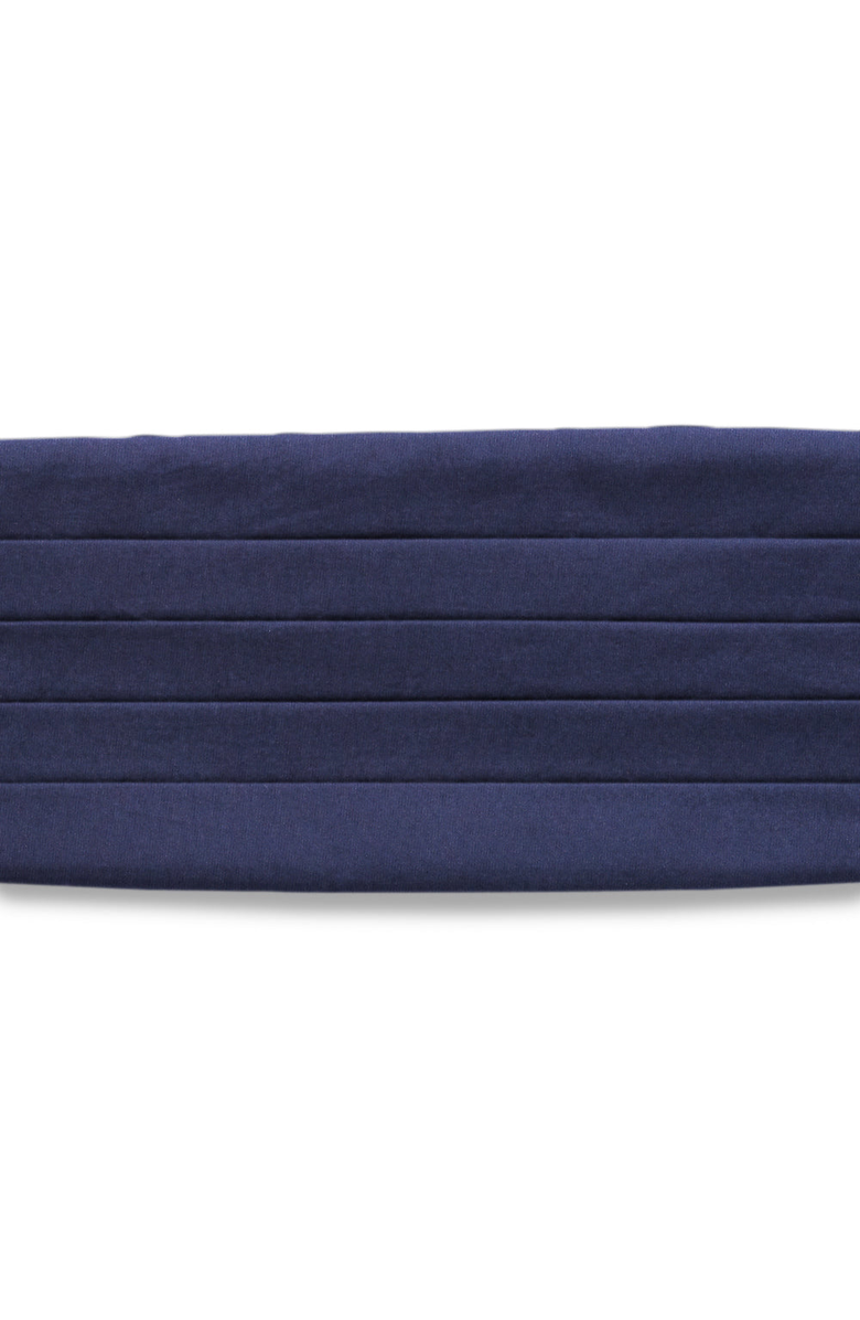 Beau Ties of Vermont Navy Charmeuse Cummerbund, Main, color, 33-37 Inch Waist