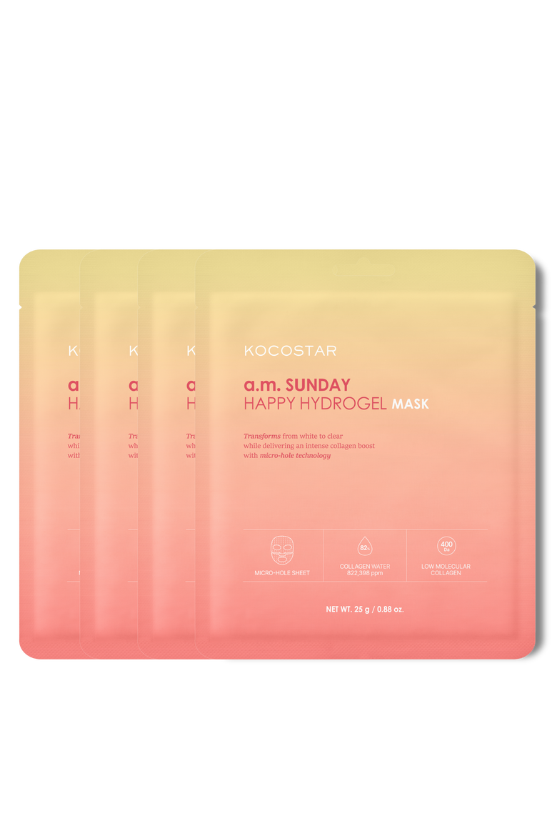 a.m. Sunday Happy Hydrogel Mask, Main, color, White