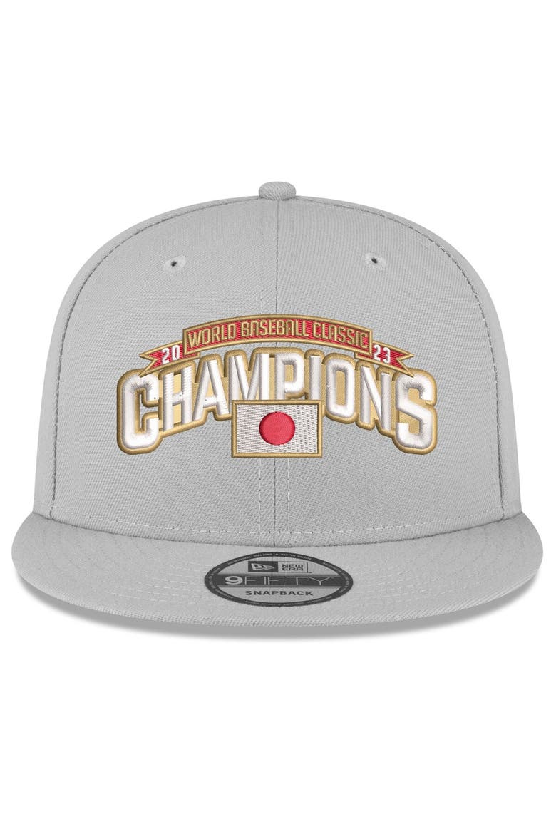 Men's New Era Gray Japan Baseball 2023 World Baseball Classic Champions 9FIFTY Snapback Adjustable Hat, Alternate, color, Gray