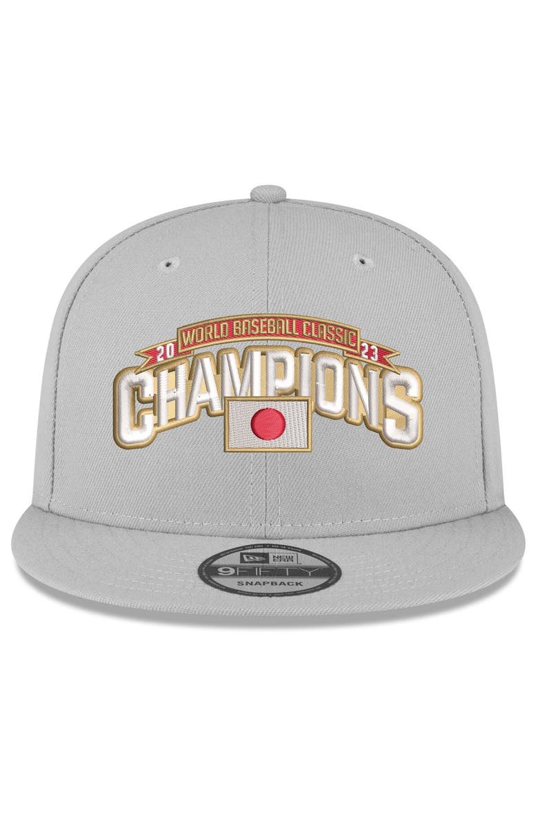 New Era Men's New Era Gray Japan Baseball 2023 World Baseball Classic Champions 9FIFTY Snapback Adjustable Hat, Alternate, color, 