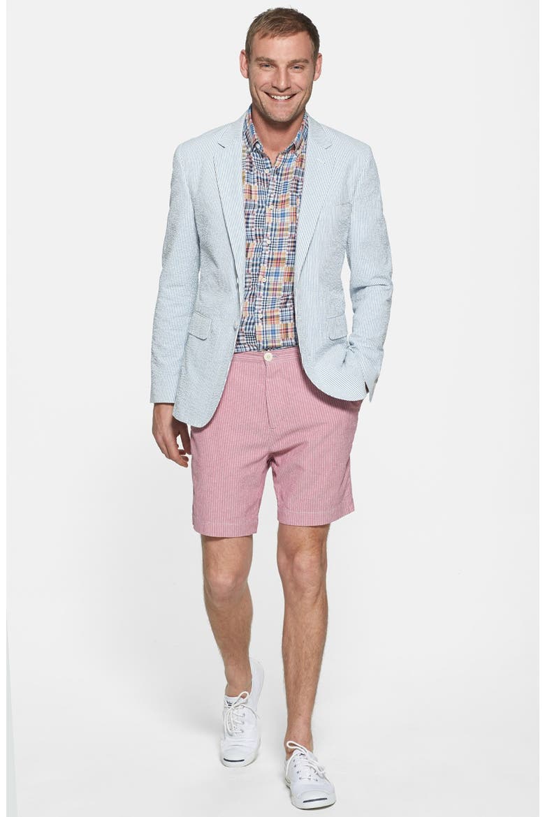 'Gravier' Trim Fit Seersucker Blazer, Alternate, color, BLUE/ WHITE SEERSUCKER