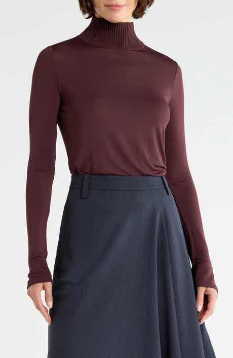 Elyse Mock Neck Long Sleeve Knit Top