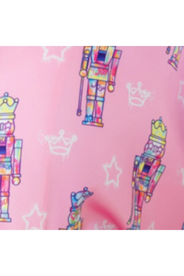 Graffiti Nutcracker Silky 3/4 Sleeve Pants Set, Alternate, color, Pink