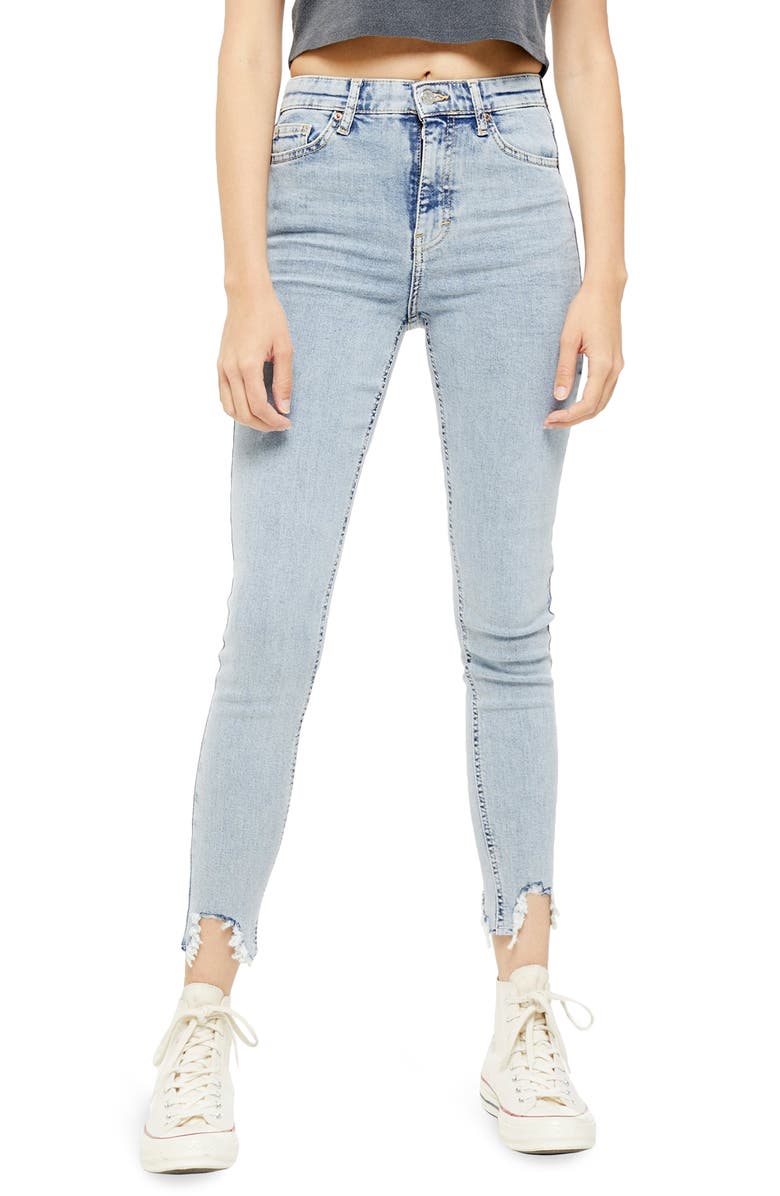 Topshop Jamie Moto Bleach Bondi Jeans, Main, color,