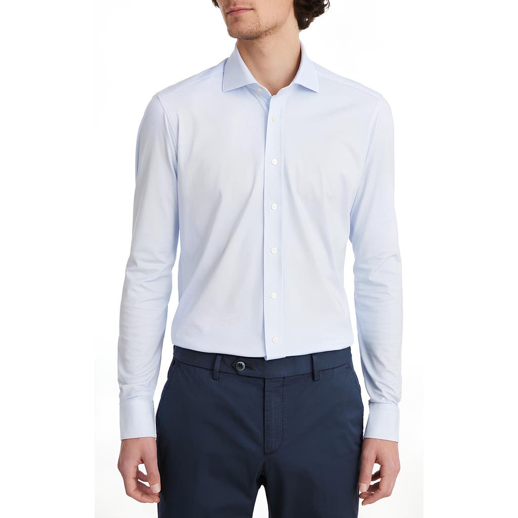 Emanuel Berg 4flex Stretch Modern Fit Geometric Print Knit Dress Shirt