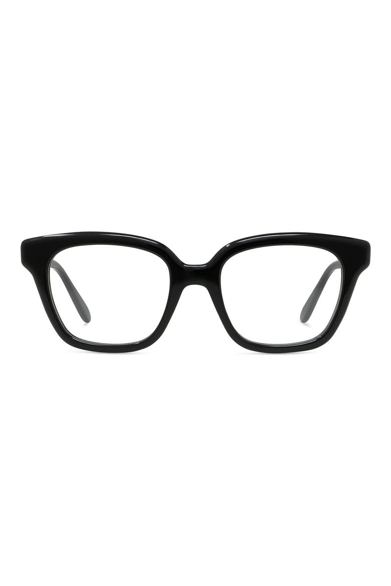 Slim 51mm Geometric Optical Glasses, Main, color, SHINY BLACK