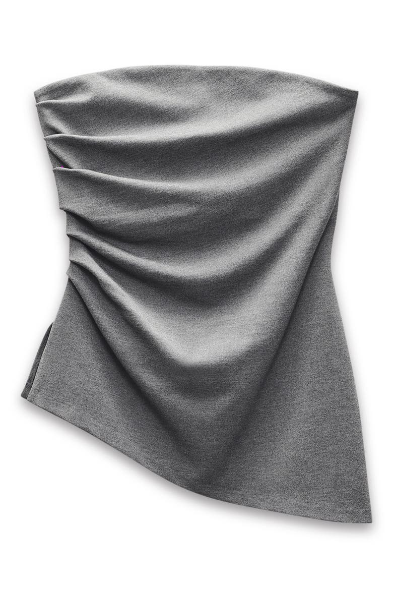 Irina Ruched Strapless Top, Alternate, color, CHARCOAL