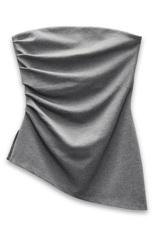 Rag & Bone Irina Shirred Strapless Top In Charcoal