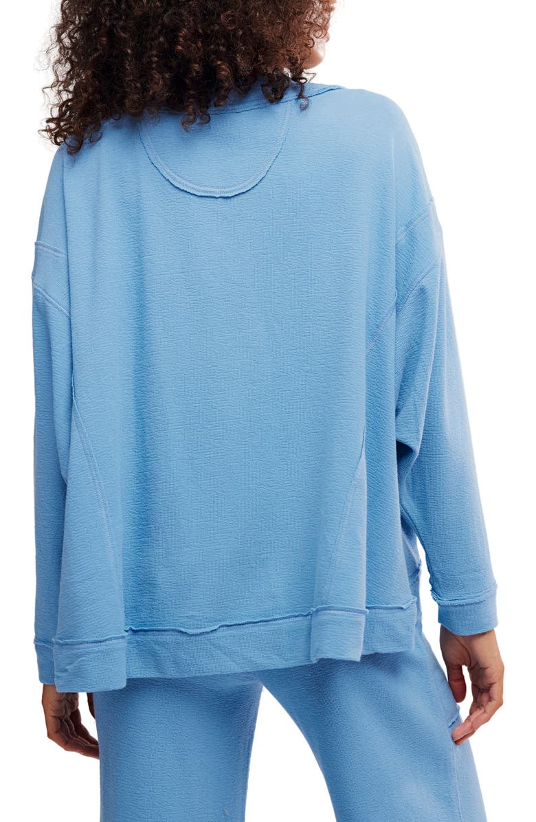 Free People Staycation Oversize Lounge Sweatshirt, Alternate, color, Blissful Blue