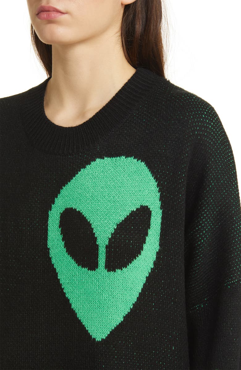 Dressed in Lala Literally Limitless Long Sleeve Oversize Sweater Dress, Alternate, color, Alien Lover