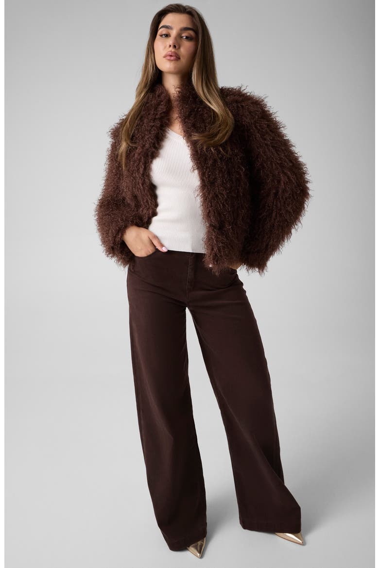 Simona Faux Fur Jacket, Alternate, color, RUST