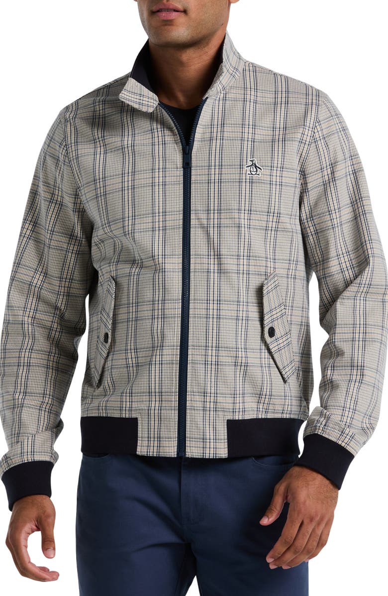 Original Penguin Plaid Cotton & Lyocell Jacketr, Main, color, Birch