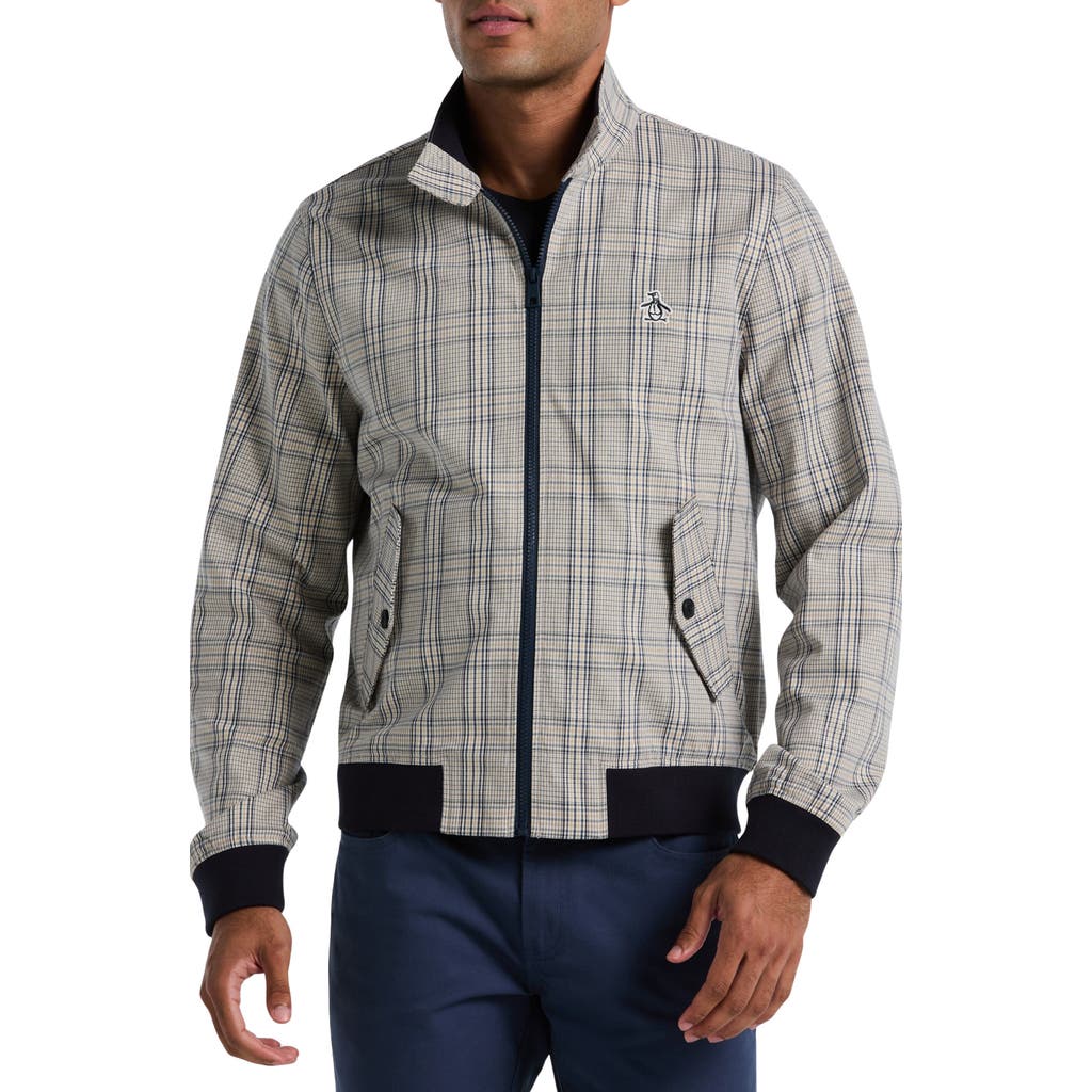 Original Penguin Plaid Cotton & Lyocell Jacketr In Gray