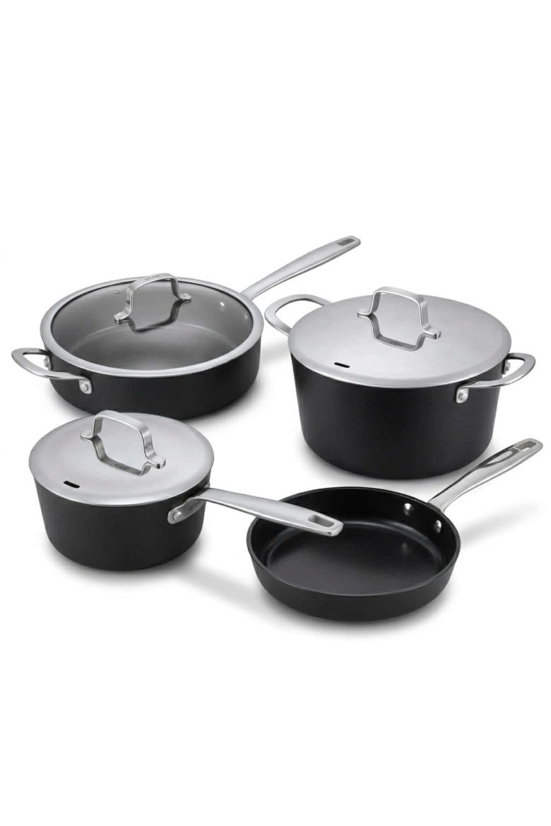Maestro 7-Piece Ceramic Nonstick Cookware Set - Induction & Oven Safe, Main, color, Black