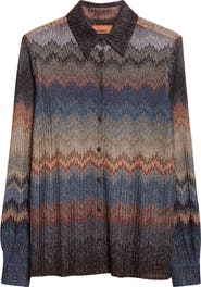 Missoni Metallic Snake Zigzag Button-Up Shirt