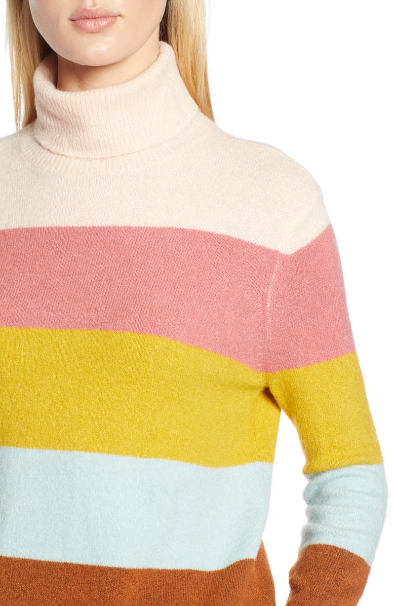 Halogen<sup>®</sup> x Atlantic-Pacific Stripe Turtleneck Sweater, Alternate, color,