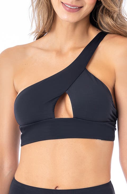 Tamara One-Shoulder Cutout Reversible Bikini Top