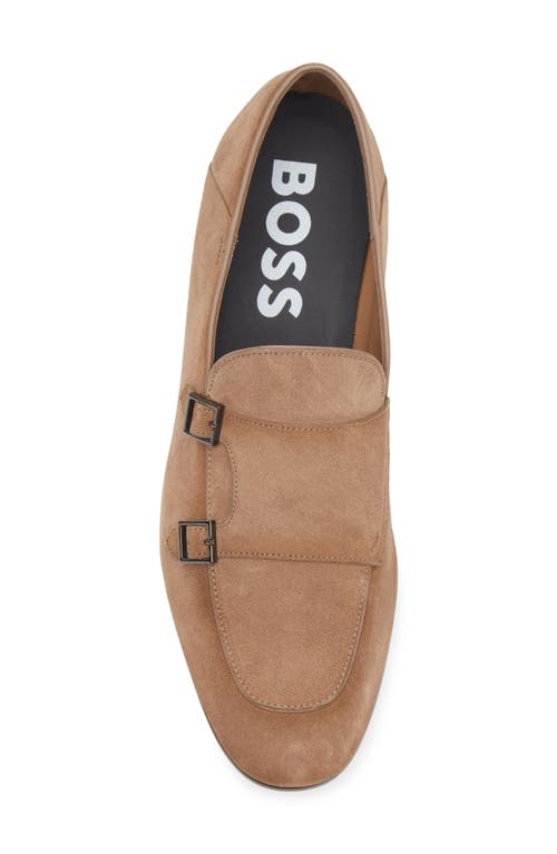Hugo Boss Boss Alvaro Double Monk Loafer In Medium Beige