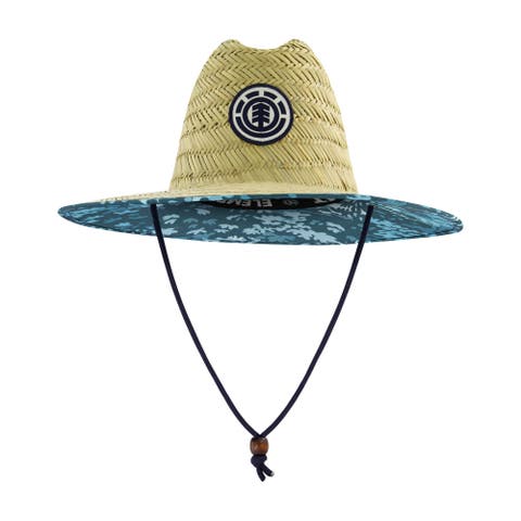 Woven Seagrass Lifeguard Hat with Camo Under Brim and Braided Chin Cord