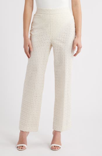 【INCHANT ME】[unisex] Eyelet Cotton Wide Pants Natori Cotton Eyelet Wide-Leg Pants | Saks Fifth Avenue
