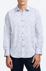 Robert Graham Akehurst Geo Print Stretch Cotton Button-Up Shirt