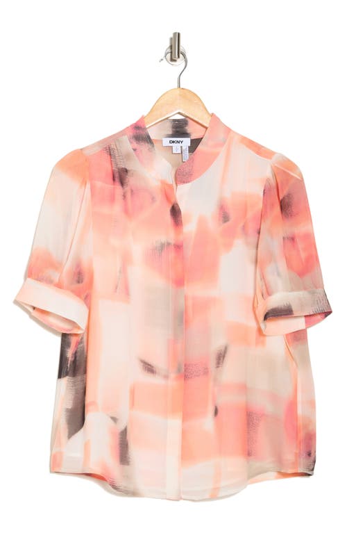 Dkny Short Sleeve Button-up Shirt In Multi