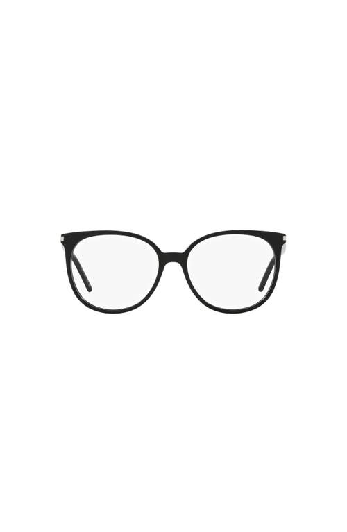 Saint Laurent 54mm Round Optical Glasses In Black