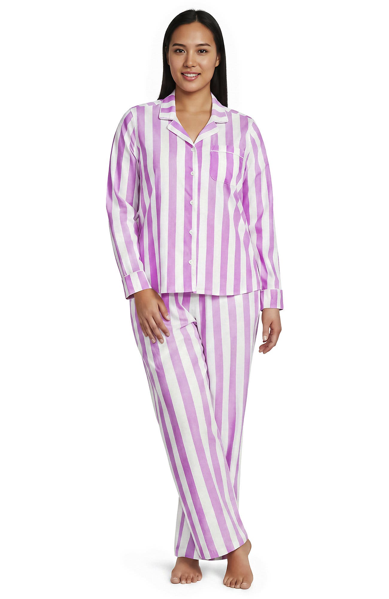 Aster Pink/White Large Stripe