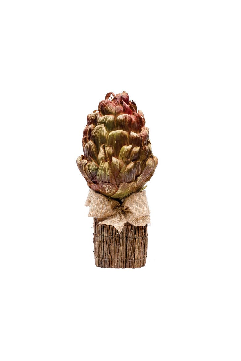 Artichoke Decorative Fall Harvest Decorative Figurine Topiary, Main, color, Gold