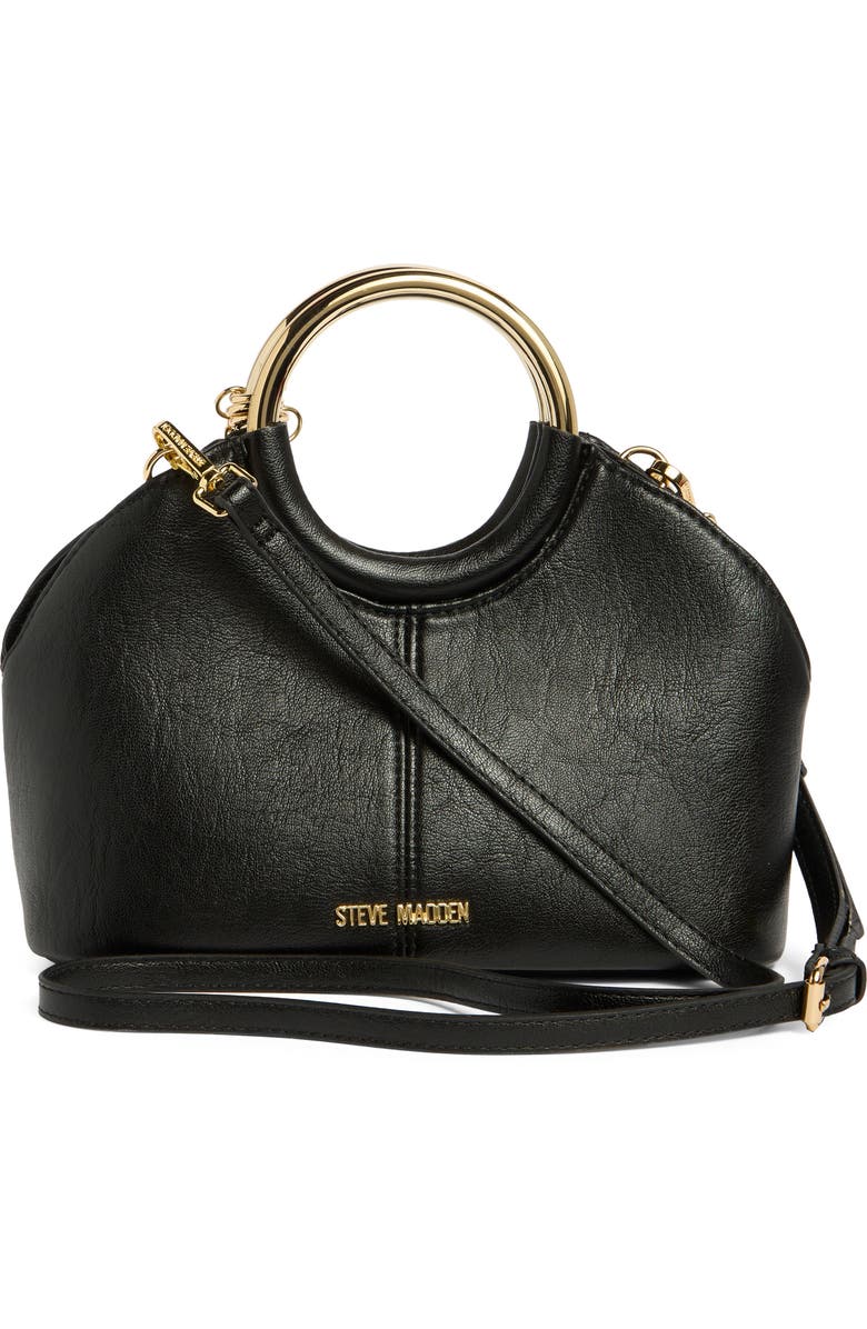 Steve Madden Gwenie Faux Leather Handbag, Alternate, color, Black