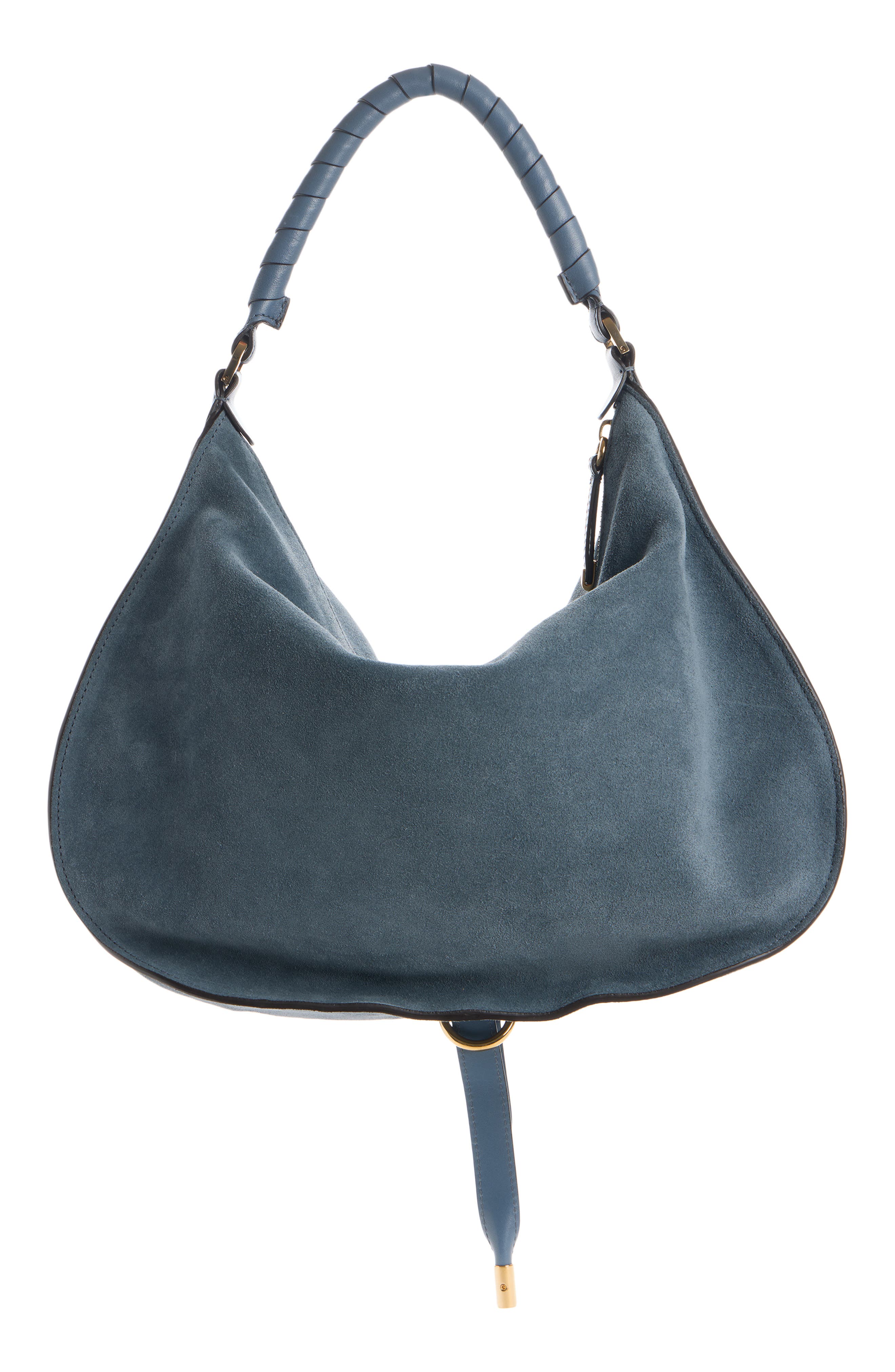 Chloé Medium Marcie Suede Shoulder Bag, Alternate, color, Ashes Blue