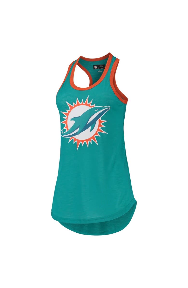 G-III 4HER BY CARL BANKS Women's G-III 4Her by Carl Banks Aqua Miami Dolphins Tater Tank Top, Alternate, color,