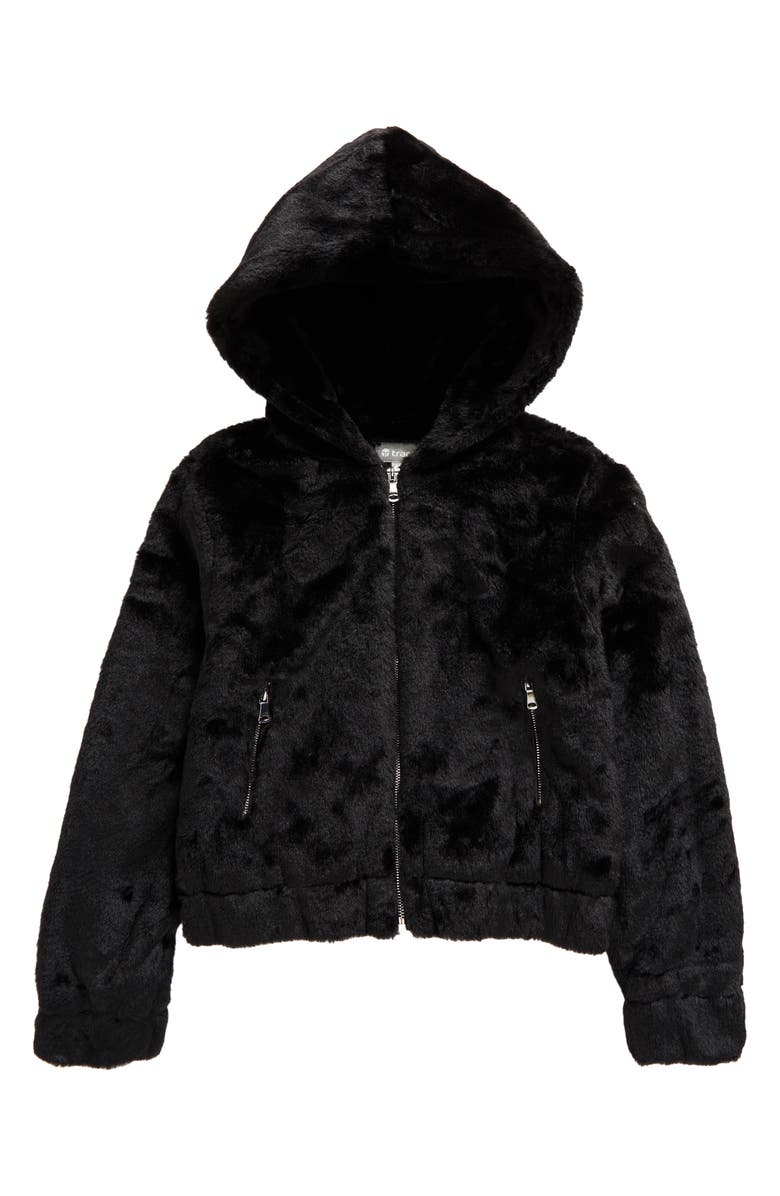 Tractr Kids' Teddy Faux Fur Hoodie, Main, color,