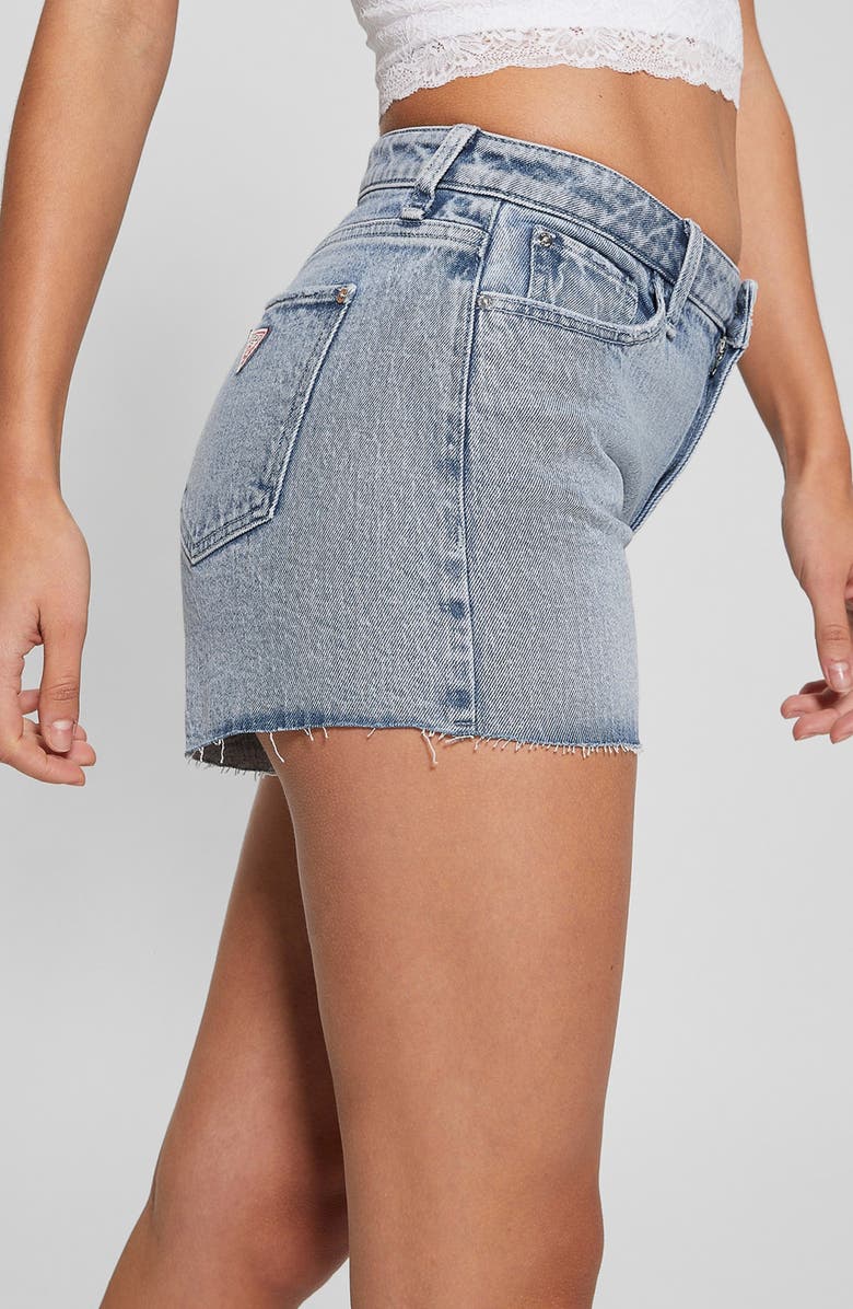 GUESS Cutoff Denim Shorts, Alternate, color,