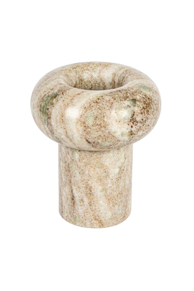 Round Marble Tealight Holder, Beige, Main, color, Beige