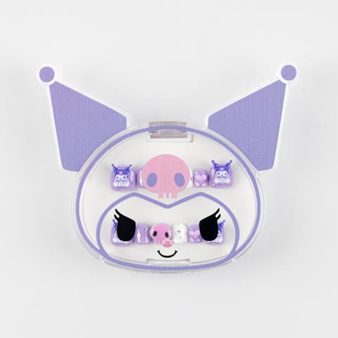 Kuromi Kids Luxury Handmade Press-On Nails - 24-Piece Kit