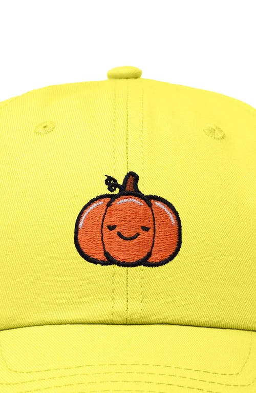 Shop Dalix Baby Pumpkin Embroidered Dad Hat In Yellow