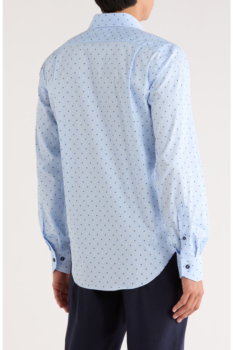 Print Trim Fit Dress Shirt, Alternate, color, LIGHT BLUE