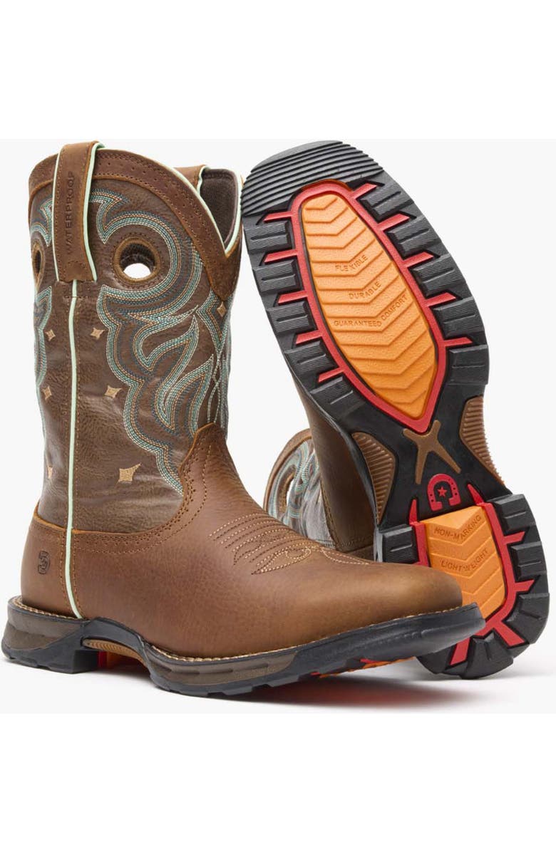 DURANGO Maverick Women
s Steel Toe Waterproof Western Work Boot, Alternate, color, Rugged Tan