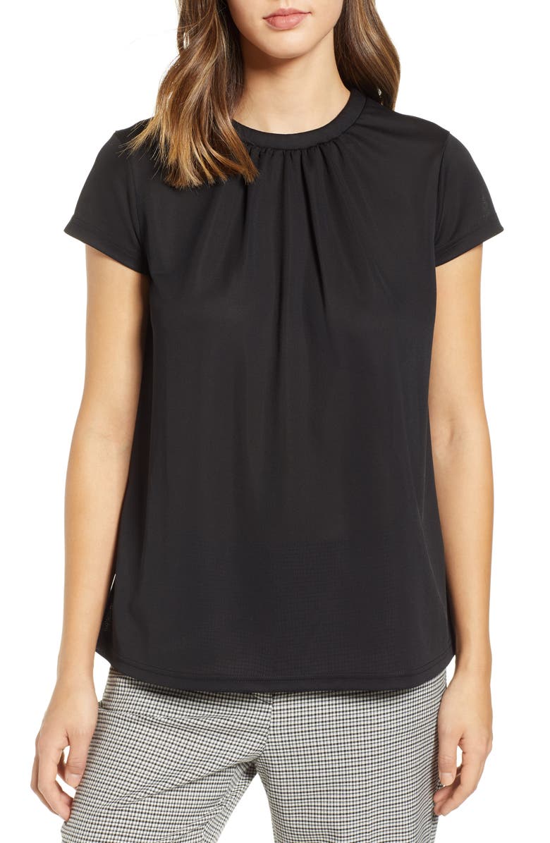 Halogen<sup>®</sup> Pleat Front Crepe Top, Main, color, 